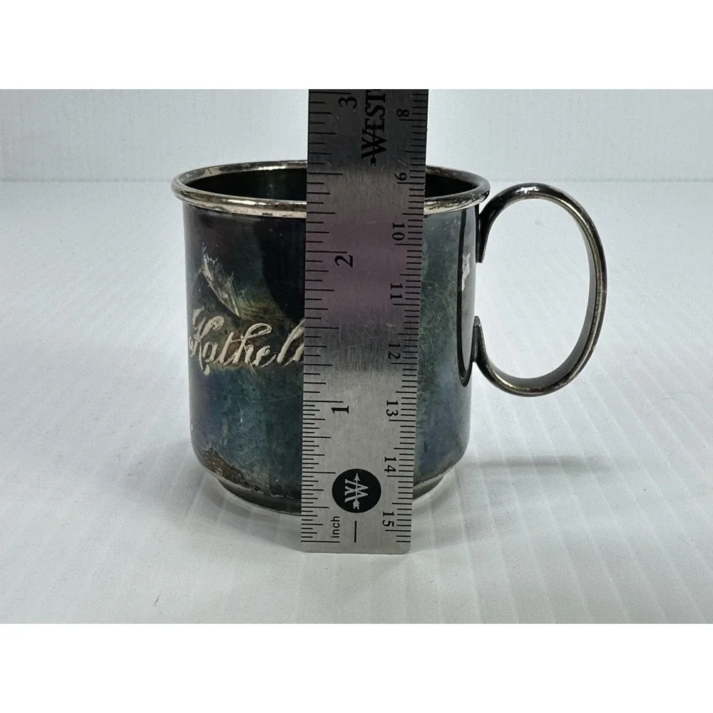 Vintage Warwick Plate Silver Plated Cup Engraved‎ Katheline On Front